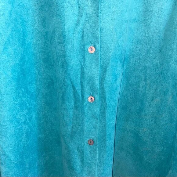 Vintage Freeport studio blue suede button up shirt - Picture 5 of 10